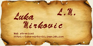 Luka Mirković vizit kartica